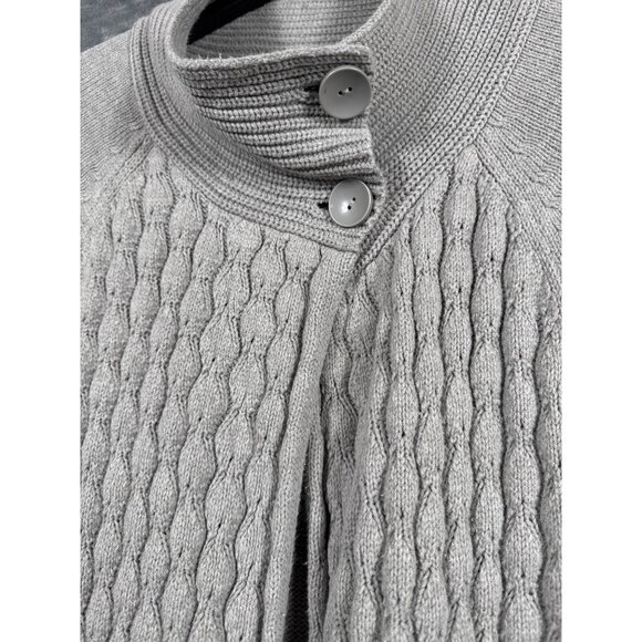 Izod Womens Cardigan Cable Knit Gray Sweater With Button Collar XXL - Picture 3 of 16